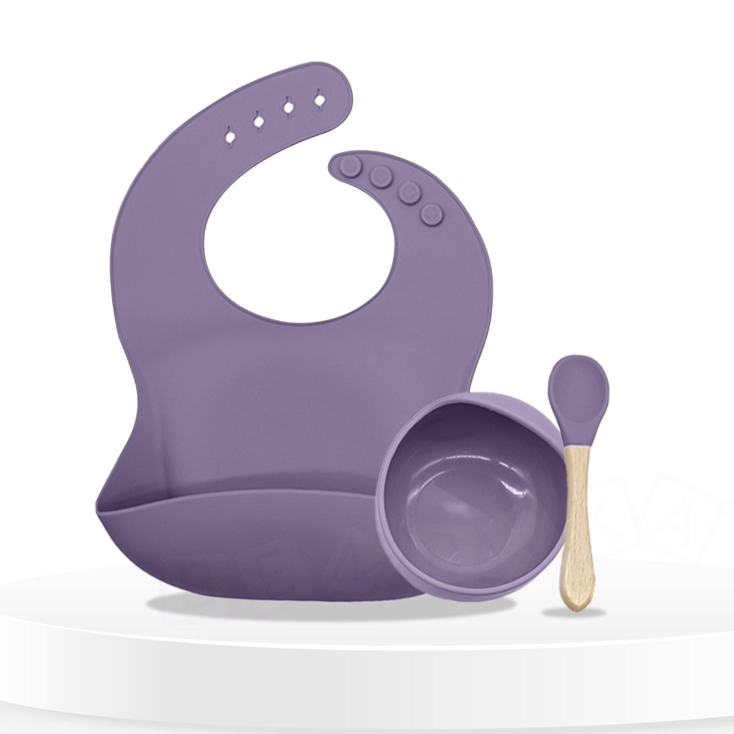 Bembika Baby Feeding Essential Baby Dinner Set Silicone Tableware Set for Baby Infant Training Eating Utensils � (Pack of 3)(Purple)-image-43