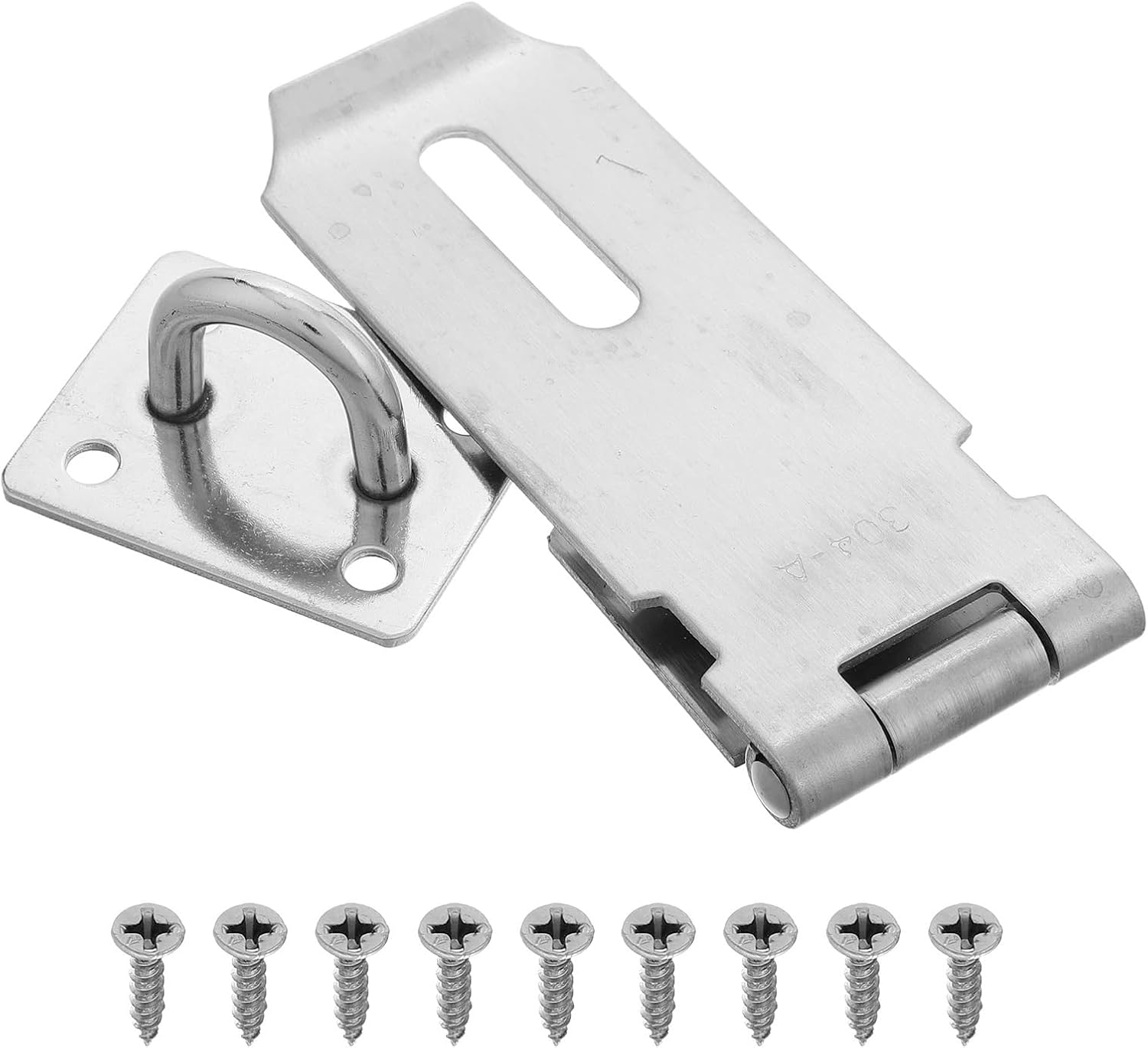 Hasp Lock 4Sets Stainless Steel Heavy Duty Hasp Latch Gate Lock Door Clasp Shed BarnLatch Padlock Hardware for Cabinet,Shed&Toolbox Secure Anti-Pry