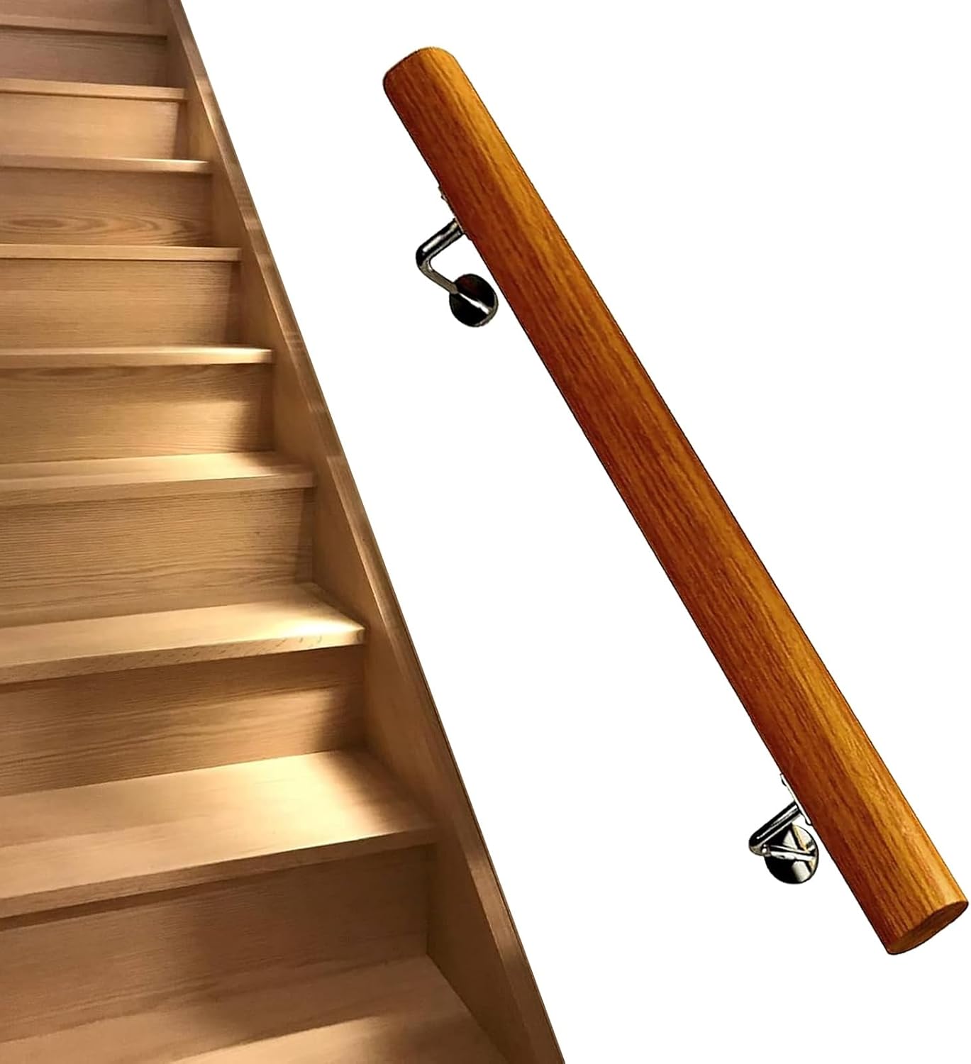 Handrail for Indoor Stairs Railing Solid Wood Staircase Banister Hand