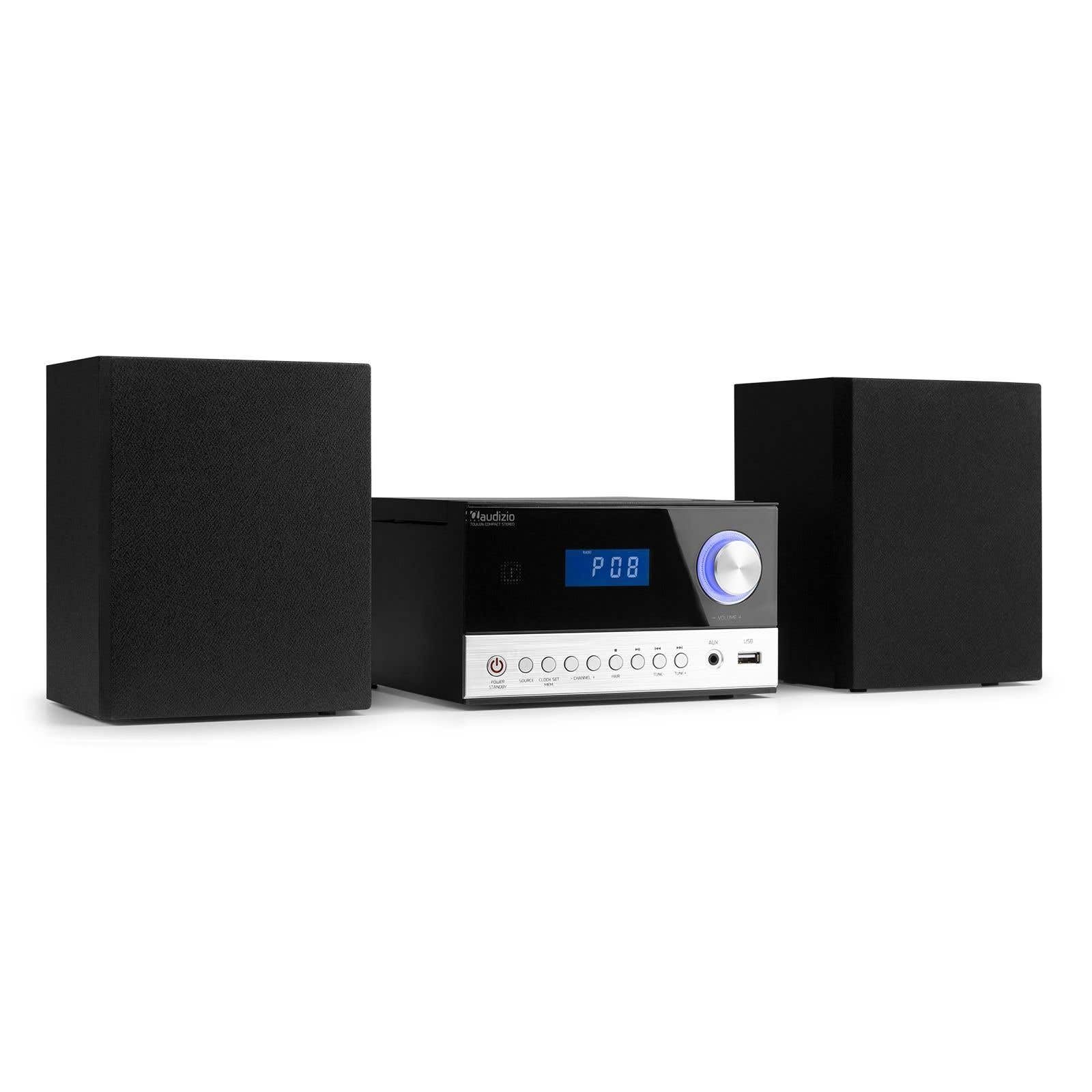 Radio HiFi Audizio Metz - DAB+/FM, Lecteur CD, Bluetooth - Haut-parleurs Intégrés, Télécommande