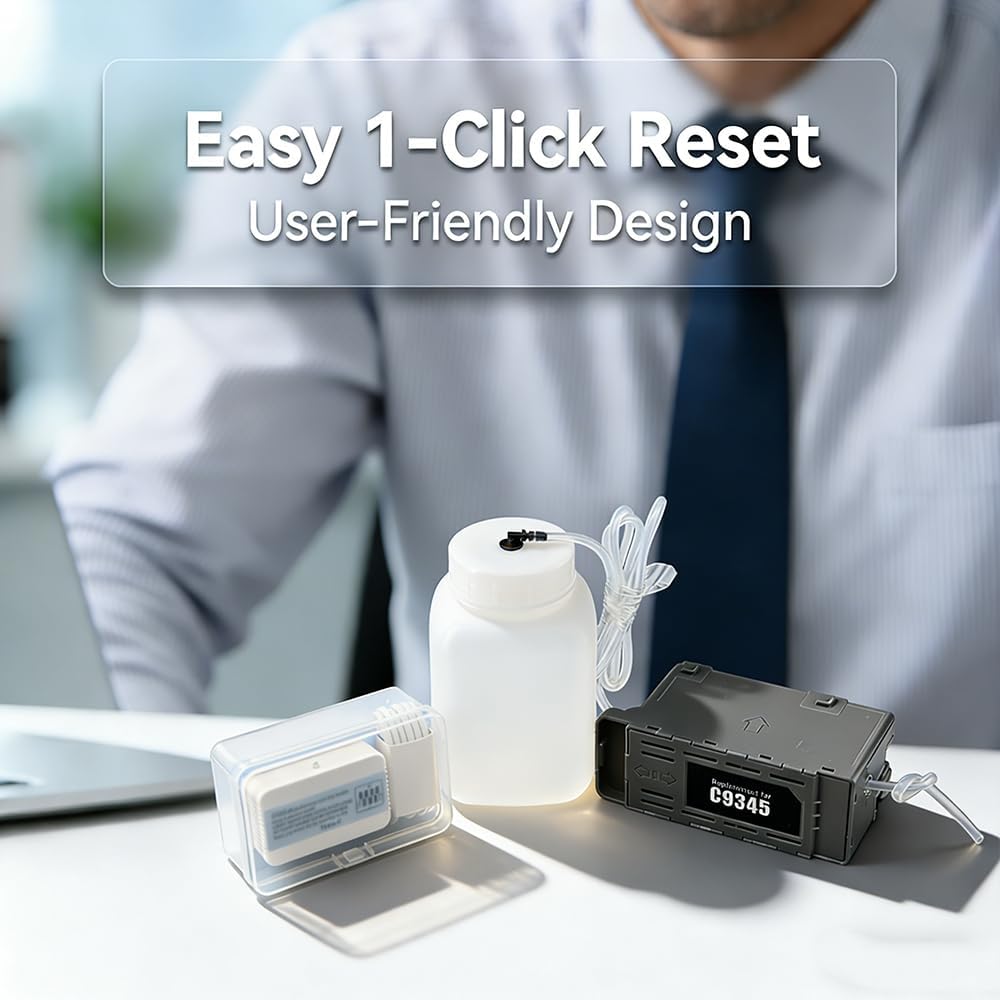 C9345 Ink Maintenance Box with External Bottle and chip Resetter for ET-8550 ET-16600 ET-5850 ET-5800 ET-16650 ET-8500 WF-7840 WF-7820 ET-5880 WF-7310 ST-C8000 ST-C8090 (PXMB9/C12C934591)