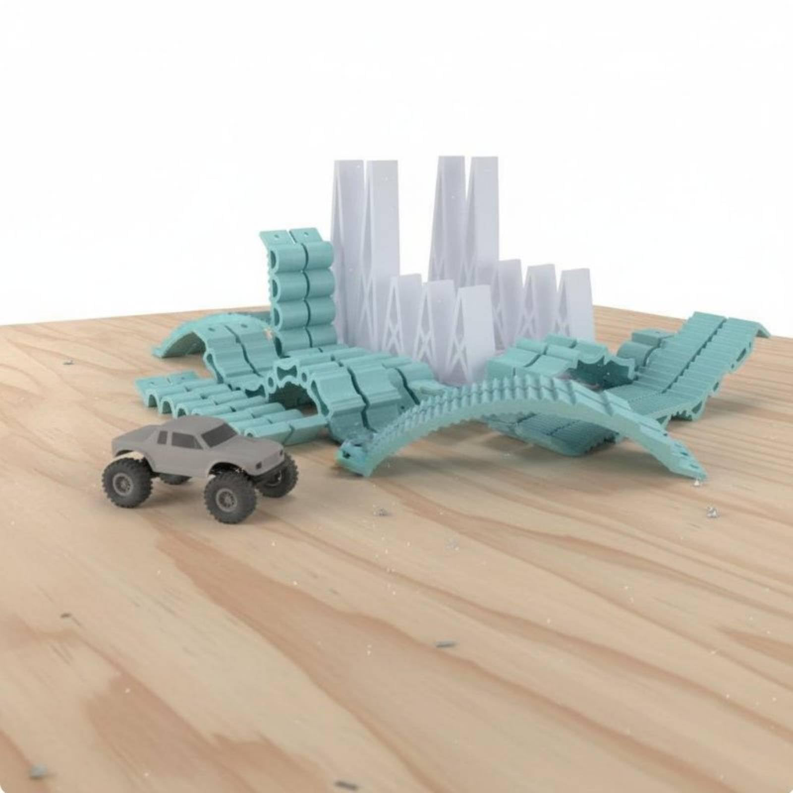 Rc Climbing Crawler Tracciato Ostacoli Rampa Regolabile per Modelli 1/18 1/24 1/30 Configurazione Modulare Simulazione Realistica Adatta per Pratica di Guida Ambienti Interni