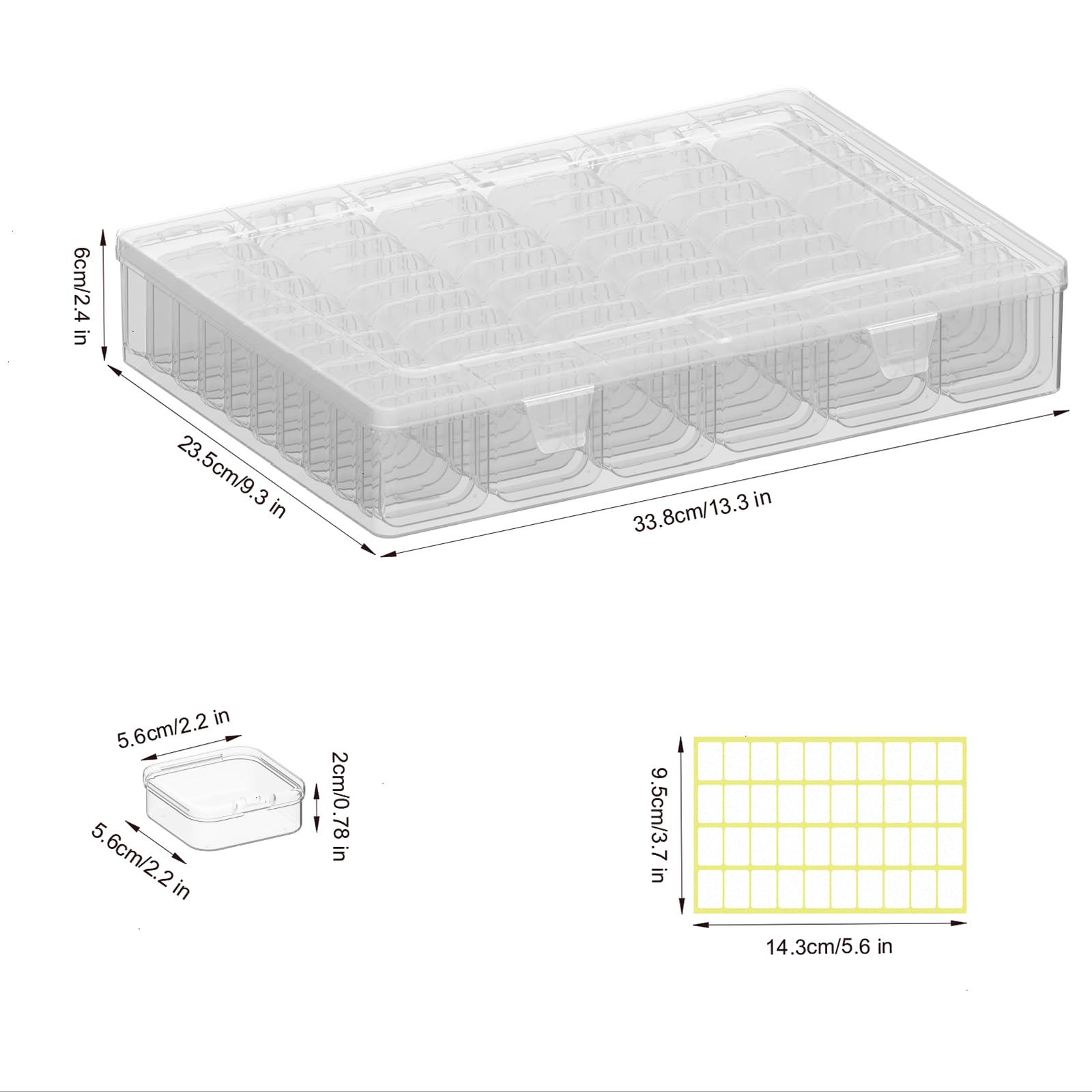 VANSUNS 60pcs Bead Organizer Box Set, Large Capacity Transparent Bead Organizer Box, Suitable for Jewelry, Diamonds, Clay Beads, Screws, Seeds, Craft Organizers and Storage
