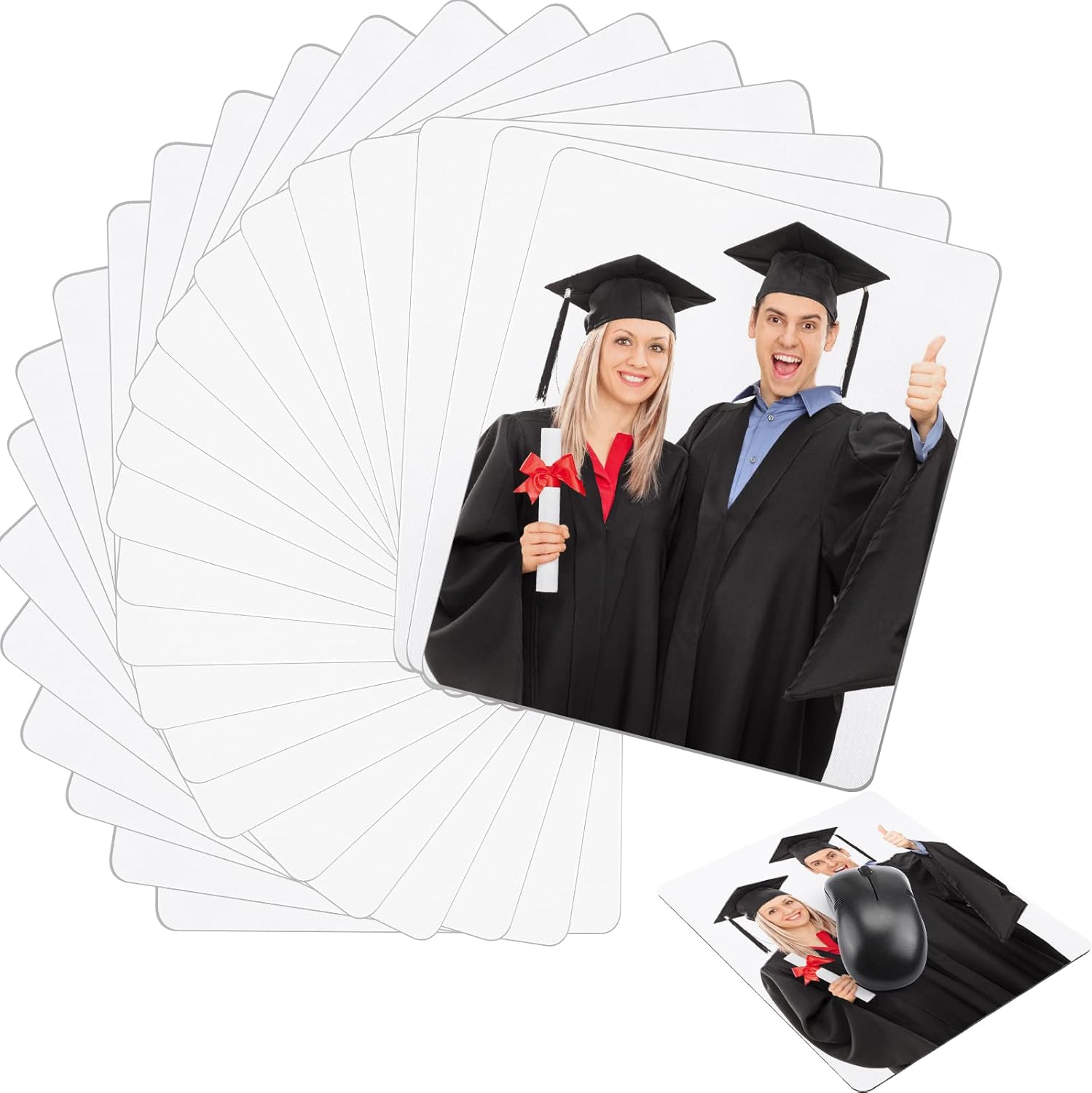100 Pack Sublimation Mouse Pads Blank Bulk White Mouse Pad