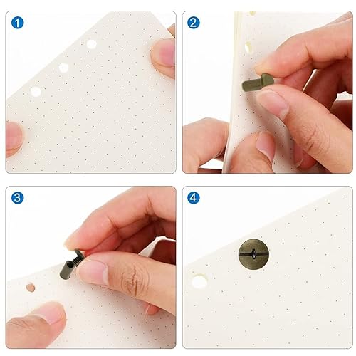 Miniatura 3 de Juego de 60 tornillos Chicago surtidos, tornillos de fijación de 0.197 in x 0.591 in, remaches de cuero de bronce M5, cabeza cruzada redonda,