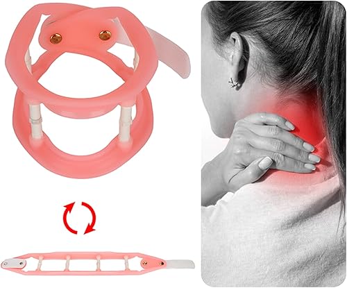 Miniatura 4 de Soporte de cuello de silicona ajustable para evitar la tracción de la columna cervical del arco, corrector relajante, arco cervical (rosa)