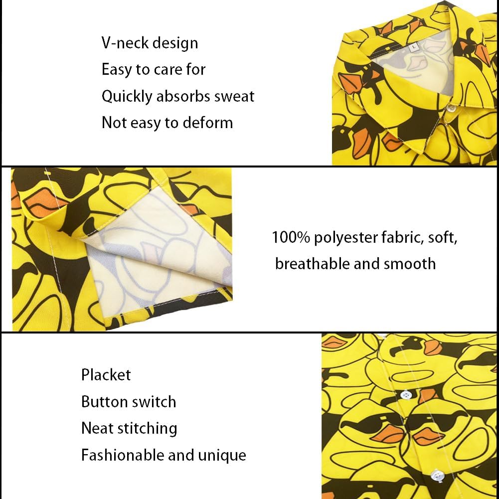 Men's 2 Piece Tracksuit Hawaiian Shirt Shorts Button Down Shirt and Shorts Sets with Bucket Hats