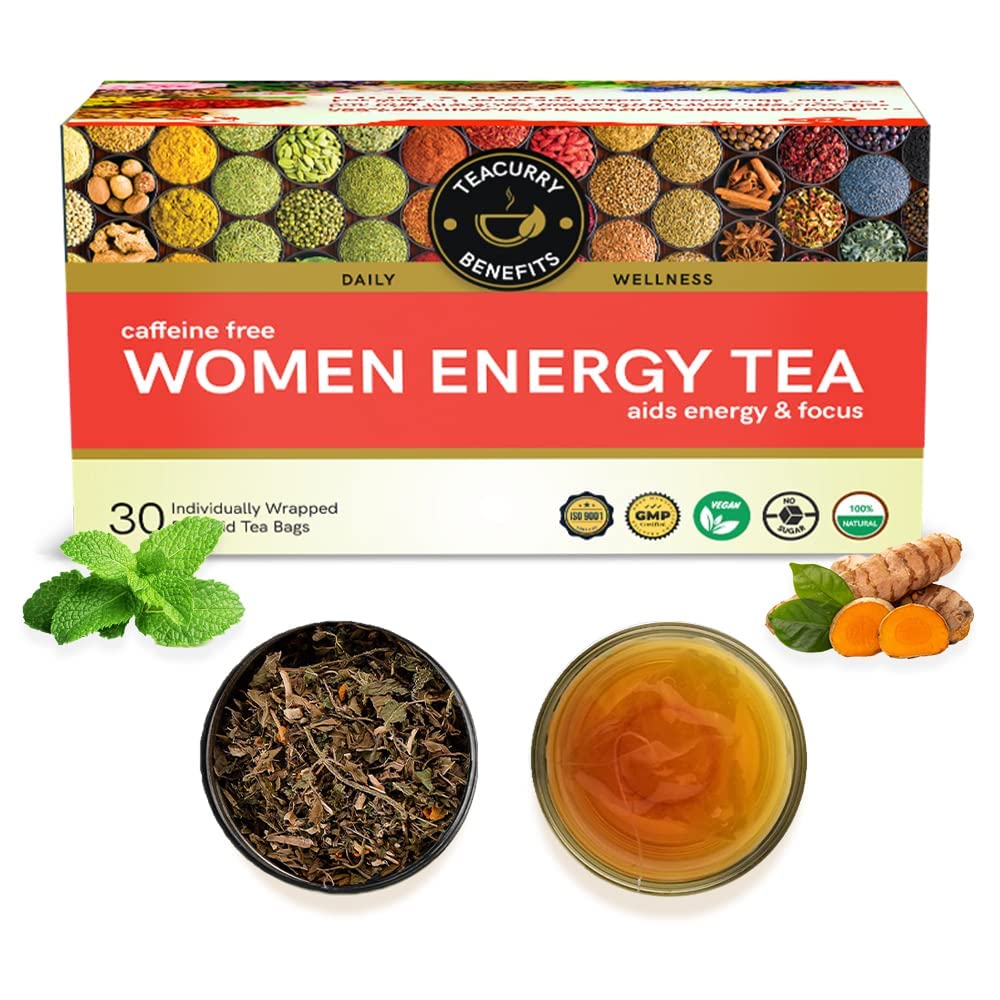 TEACURRY Women Energy Tea (30 Tea Bags) Increase your Energy and