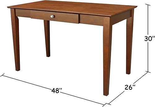 Miniatura 3 de IC International Concepts, Escritorio con cajón, madera maciza, parawood real, 48 pulgadas de ancho x 26 pulgadas de profundidad x 30 pulgadas de