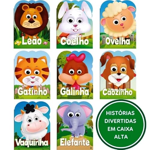 Kit Coleção Olha Quem Sou - 08 Divertidas Histórinhas de Animais - Letra Caixa Alta