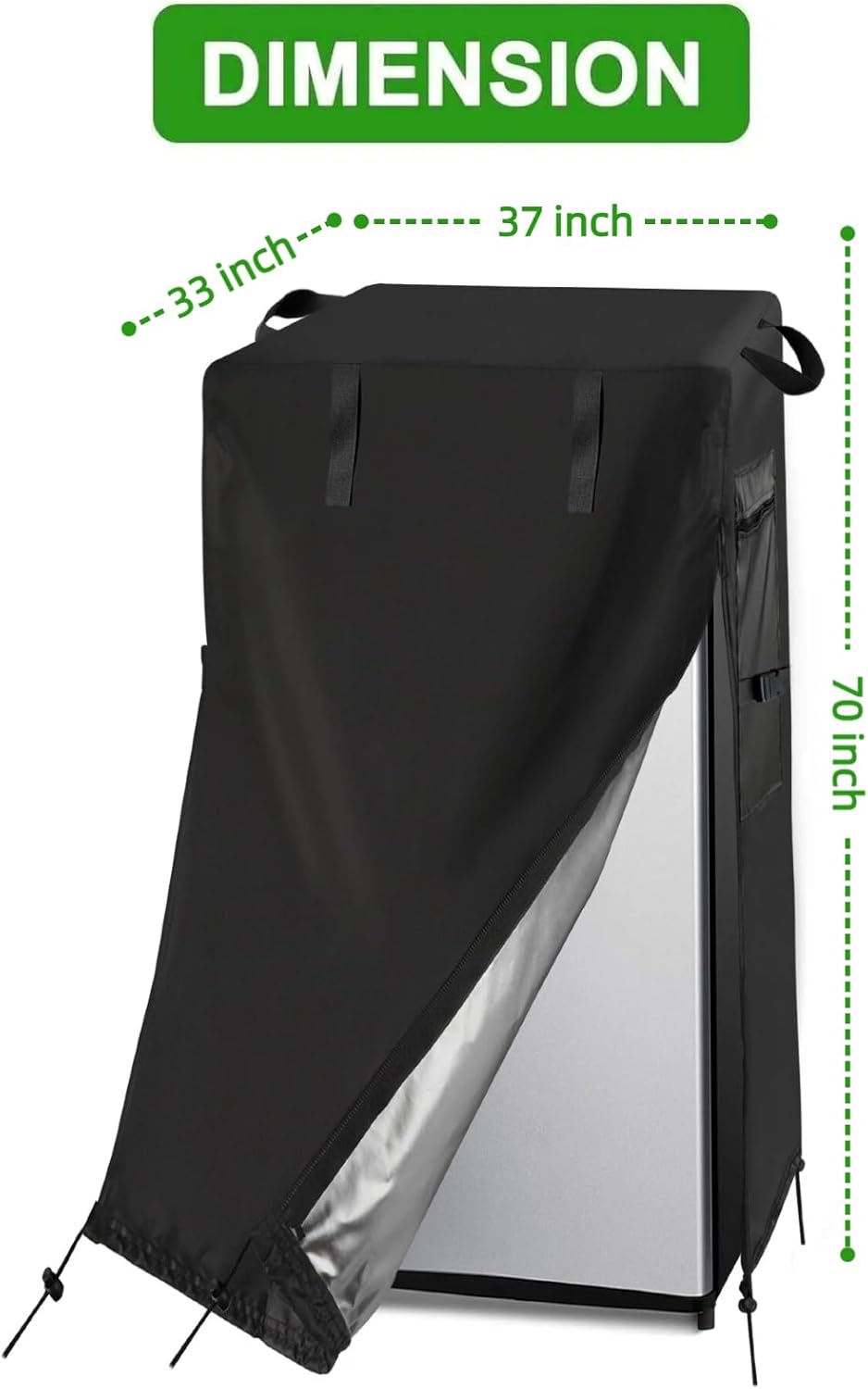French Door Refrigerator Cover, Waterproof&Dustproof Protecting Upright Freezers Cover for Large Refrigerator-Suitable for Most 20 Cu. Above Fridge (37"W x 33"D x 70"H)