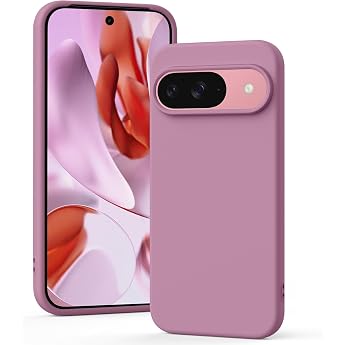 Vancle Case for Google Pixel 9 & Google Pxiel 9 Pro Silicone Mobile Phone Case Drop Protection Case with Microfibre Lining 6.3 Inch Protective Case with Shockproof Scratch-Resistant Microfibre Anti-Fingerprint Pink Flower