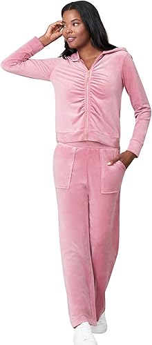 Cable & Gauge Ruched Zip-Up Velour Set