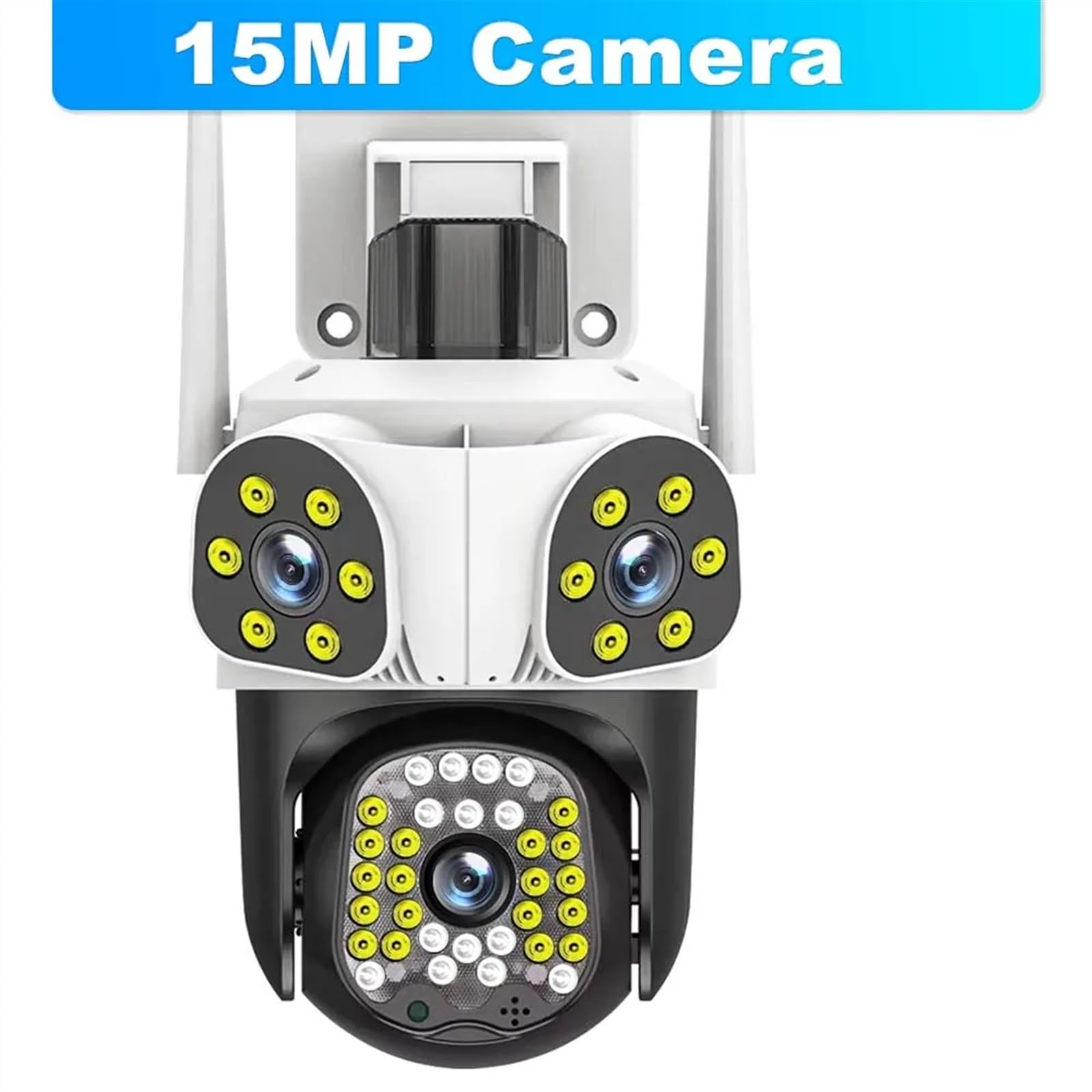 Kamera IP 15MP z trzema obiektywami 4X Zoom zewnętrzna bezprzewodowa kamera do monitoringu inteligentna ochrona bezpieczeństwa kamery monitorujące PTZ CCTV(15MP Camera)