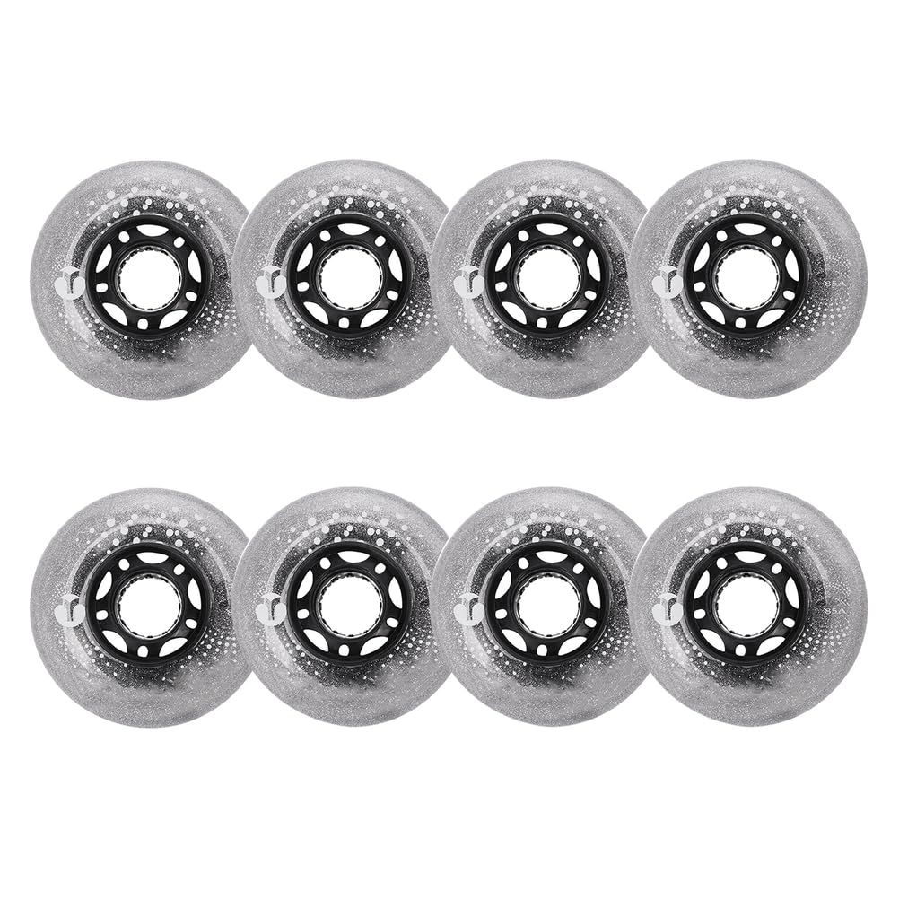 Lot de 8 Roues Lumineuses pour Rollers en Ligne, 68 mm, 72 mm, 76 mm, 80 mm, 85 A, avec LED Clignotantes