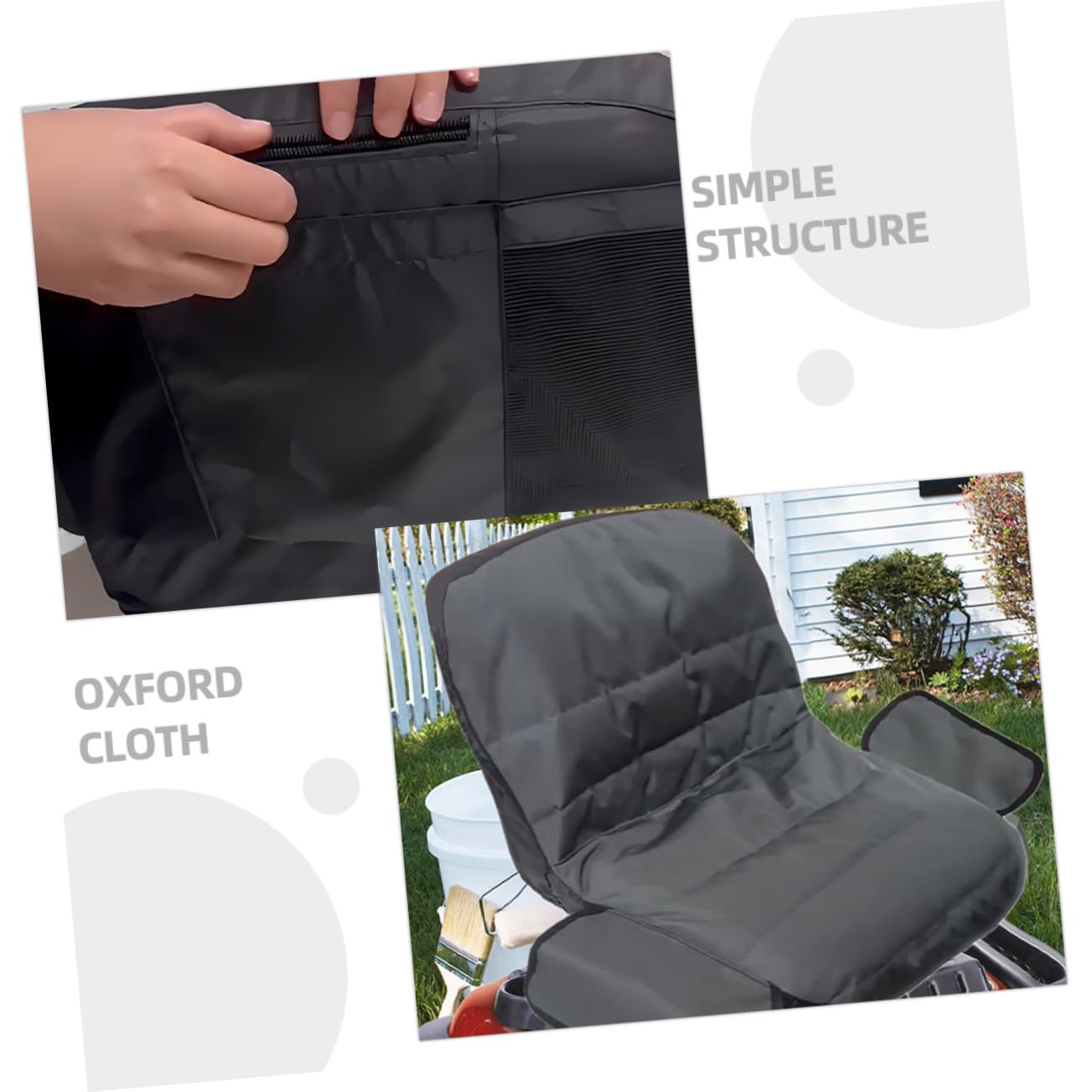 Funda para Asiento de Tractor con Bolsa de Almacenamiento Cubierta Protectora para Cortacésped y Tractor sin Brazos Resistente al Sol y Fácil de Instalar