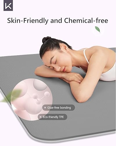 Miniatura 5 de KEEP 7mm Thick Yoga Mat - Eco-Friendly TPE Non Slip Exercise Mat for Women, 72"x24" Double-Color Workout Mat for Home Fitness, Pilates & Stretching