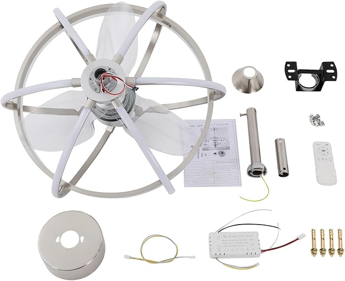 Ventilador de Techo 23" Con Luz LED, Control Remoto, 6 Veloc miniatura 7