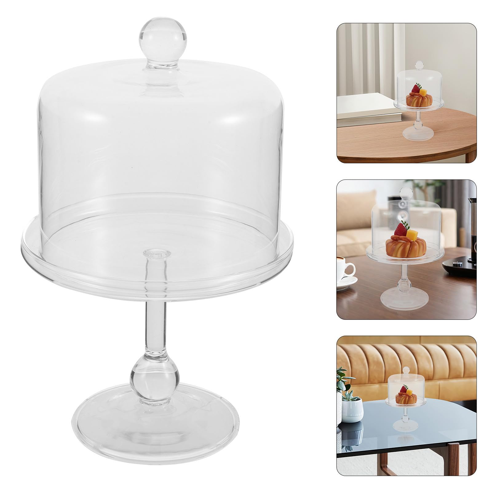 Présentoir à Gâteaux en Verre avec Cloche, Base Stable et Design Élégant pour Desserts et Fruits, pour Anniversaires et Goûters Sophistiqués