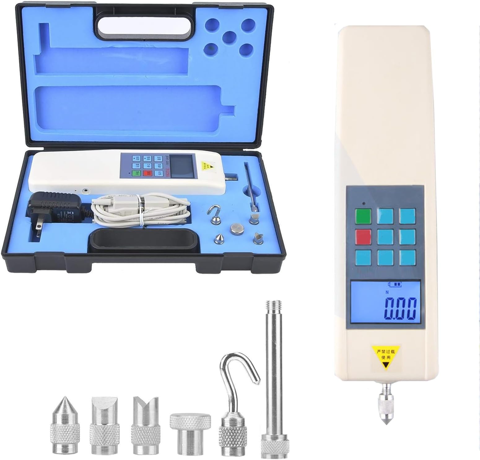 10-500N Digital Force Gauge, Digital Force Gauge Push Pull Gauge, Units: N, KG, LB, Load: 2N-1000N, for Force Measurement Electronic and Automotive Parts