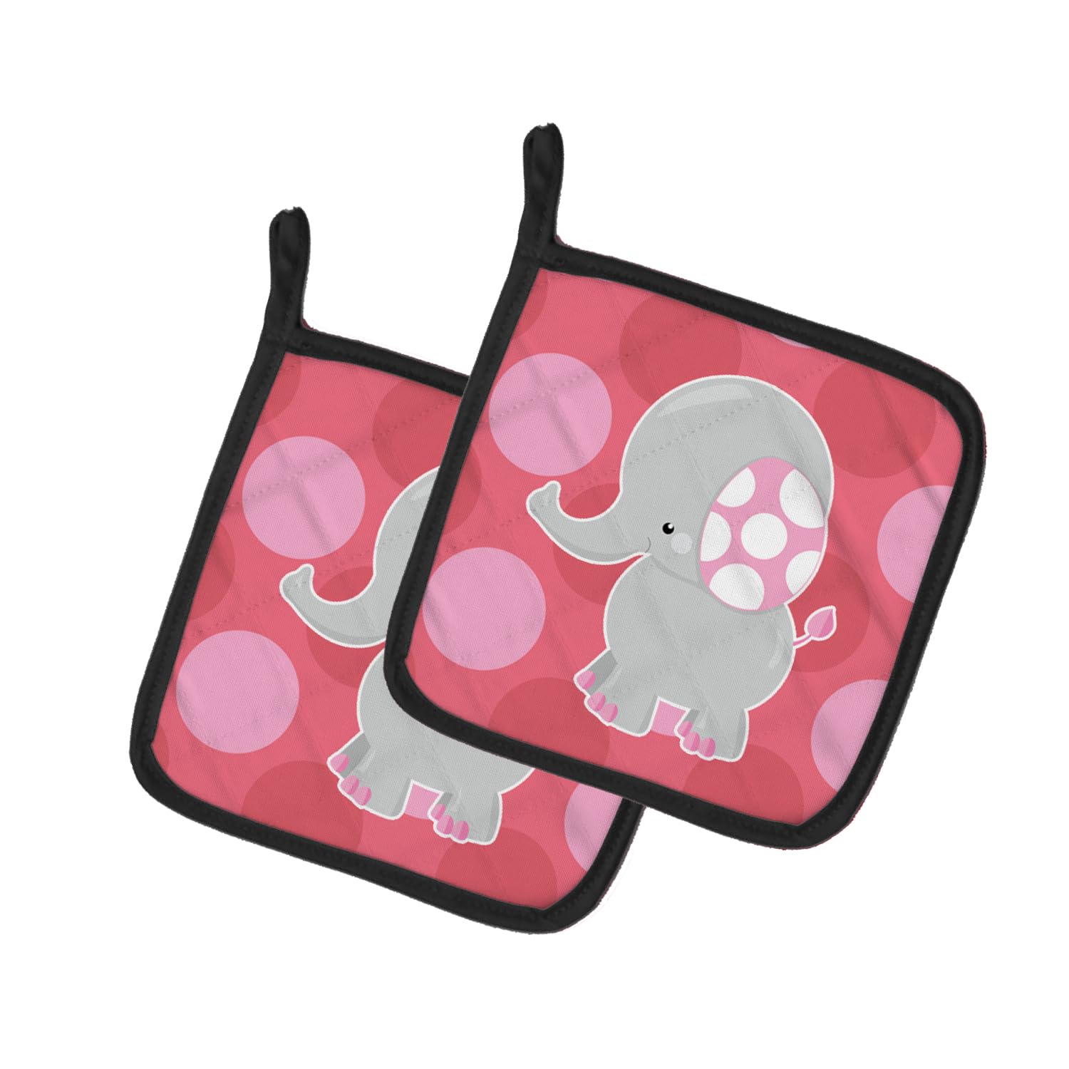 Par de agarraderas de elefante multicolor Caroline Tesoros bb6950pthd, 7,5 x 7,5 cm