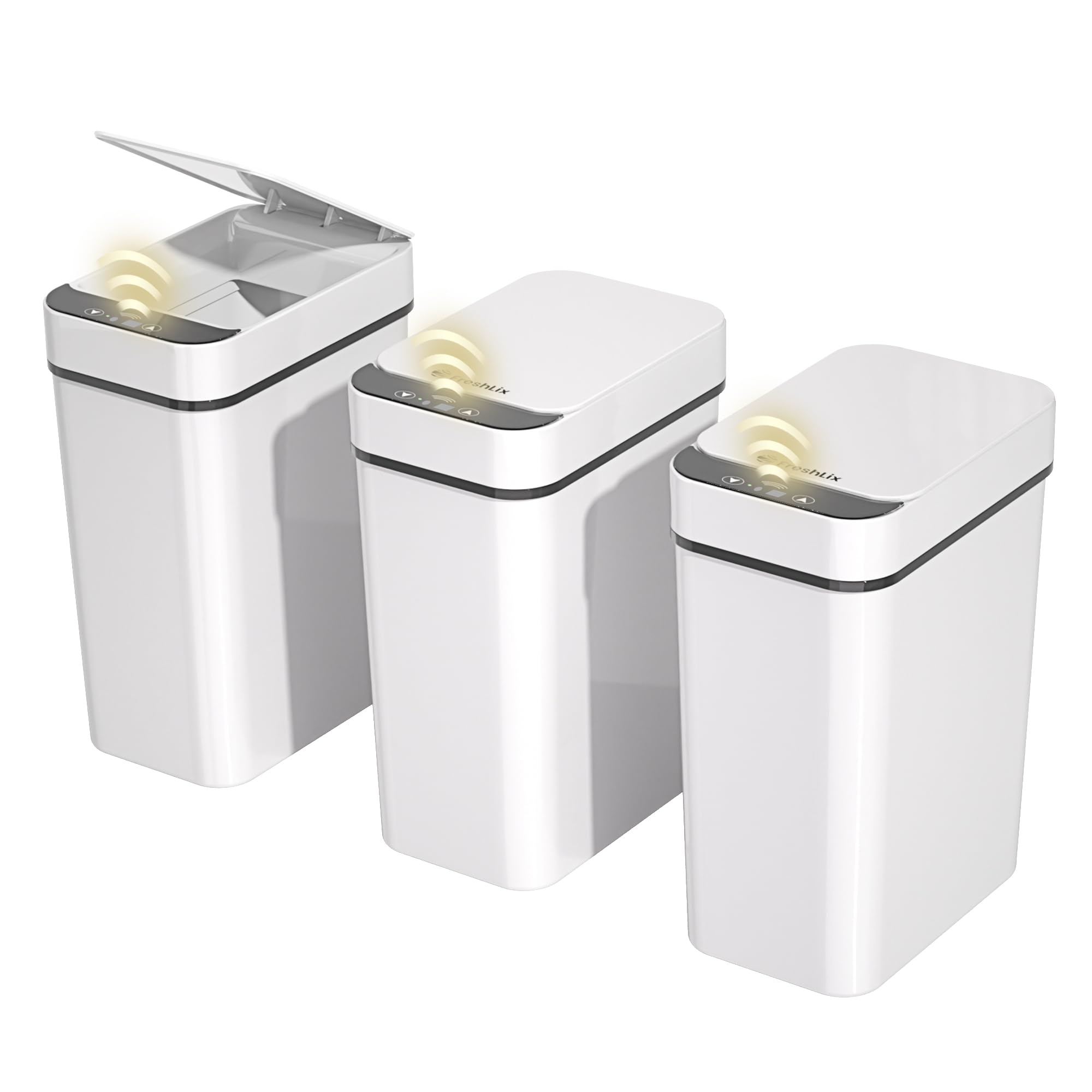 3 Pack Bathroom Trash Can 2 6 Gallon Small Touchless Automatic Motion Sensor Trash Cans Slim Waterproof Garbage
