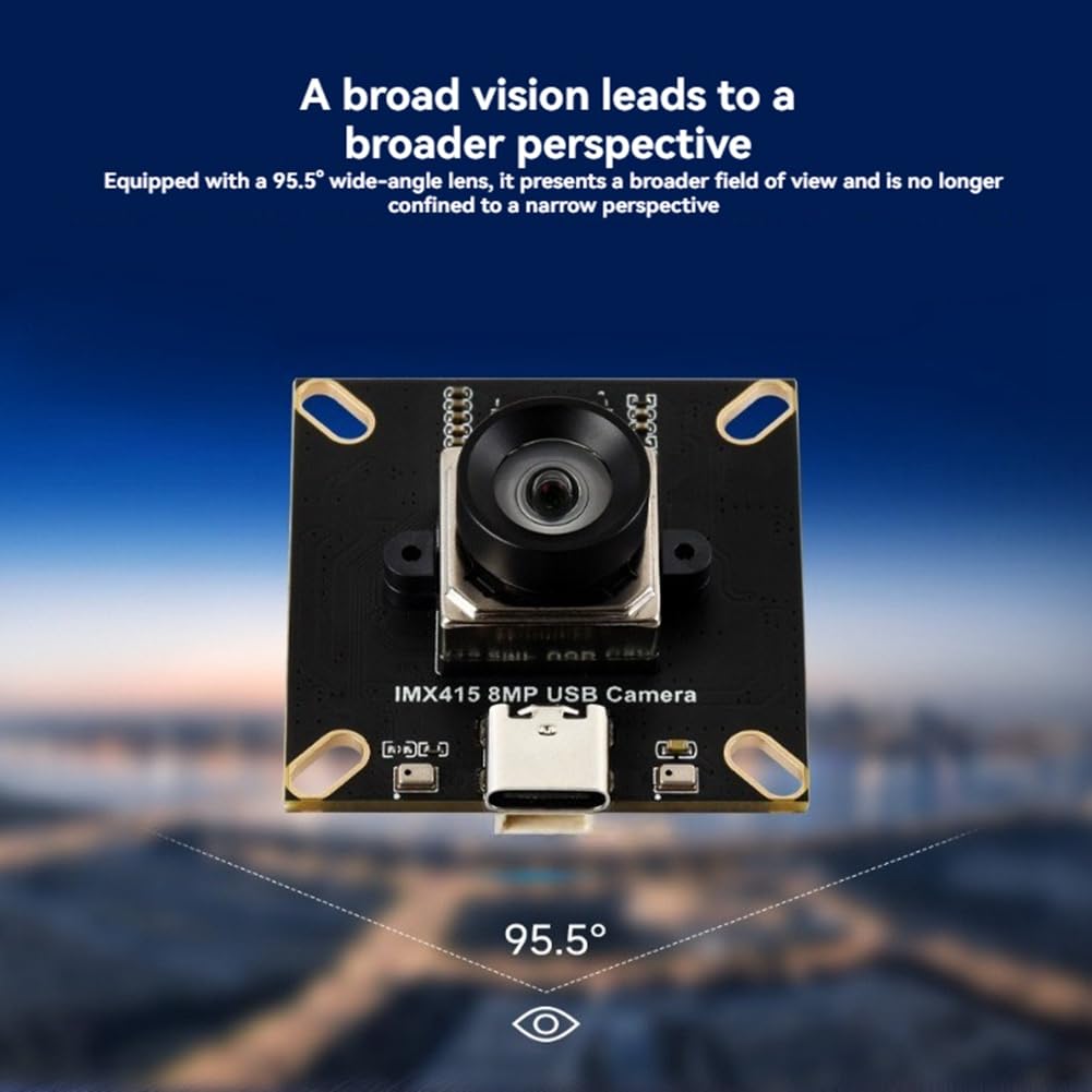 IMX415 8MP USB2.0 Type-C USB-Kameramodul 3840x2160 Full HD 95,5° D-FOV Verzerrungsfreies Objektiv mit Integrierten Dual-Mikrofonen