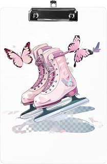 Ice Skate Figure Skating Skater Work Clipboards Acrylic Hardboard Clip Boards Desk Organizers Office Supplies