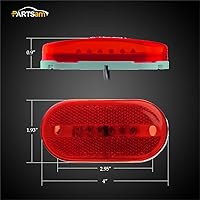 Vista 5 de Partsam 2 lámparas de luz LED oblongas de 4 pulgadas con lente reflejo [certificado DOT], montaje en superficie de caravana, rectangular