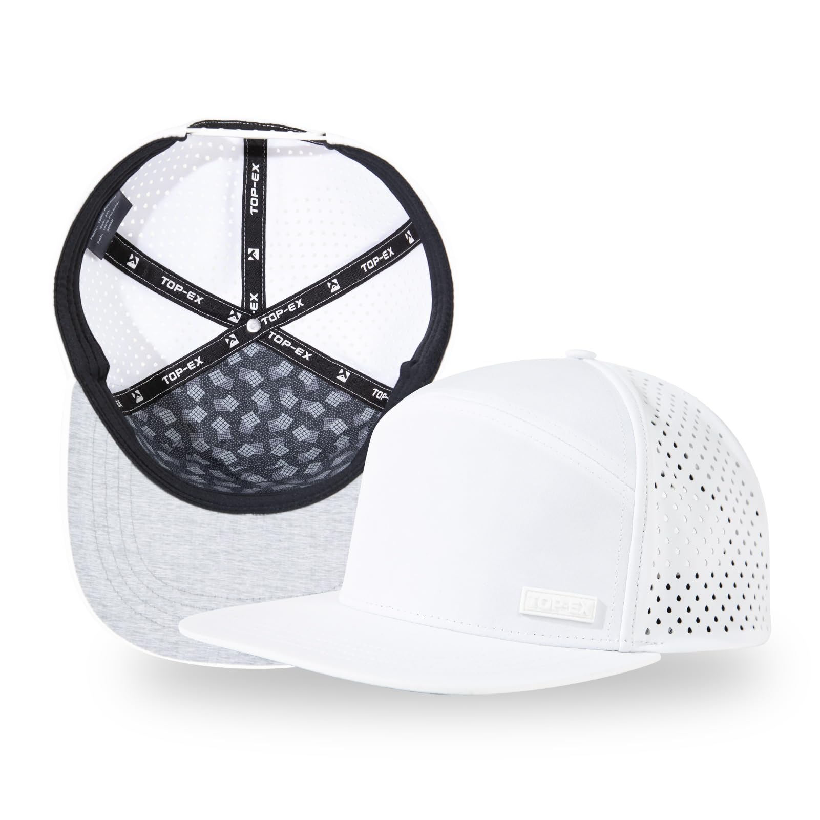 UVCoolix™ Cooling Sweatband Flat Bill Golf Baseball Cap,Breathable Sun Protection,Water-Resistant Snapback Performance Hat