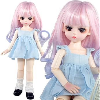 30 cm BJD Doll 1/6 Movable Joint Female Girl Body DIY Toy with Full Set Clothing Outfits Harper Hair B#