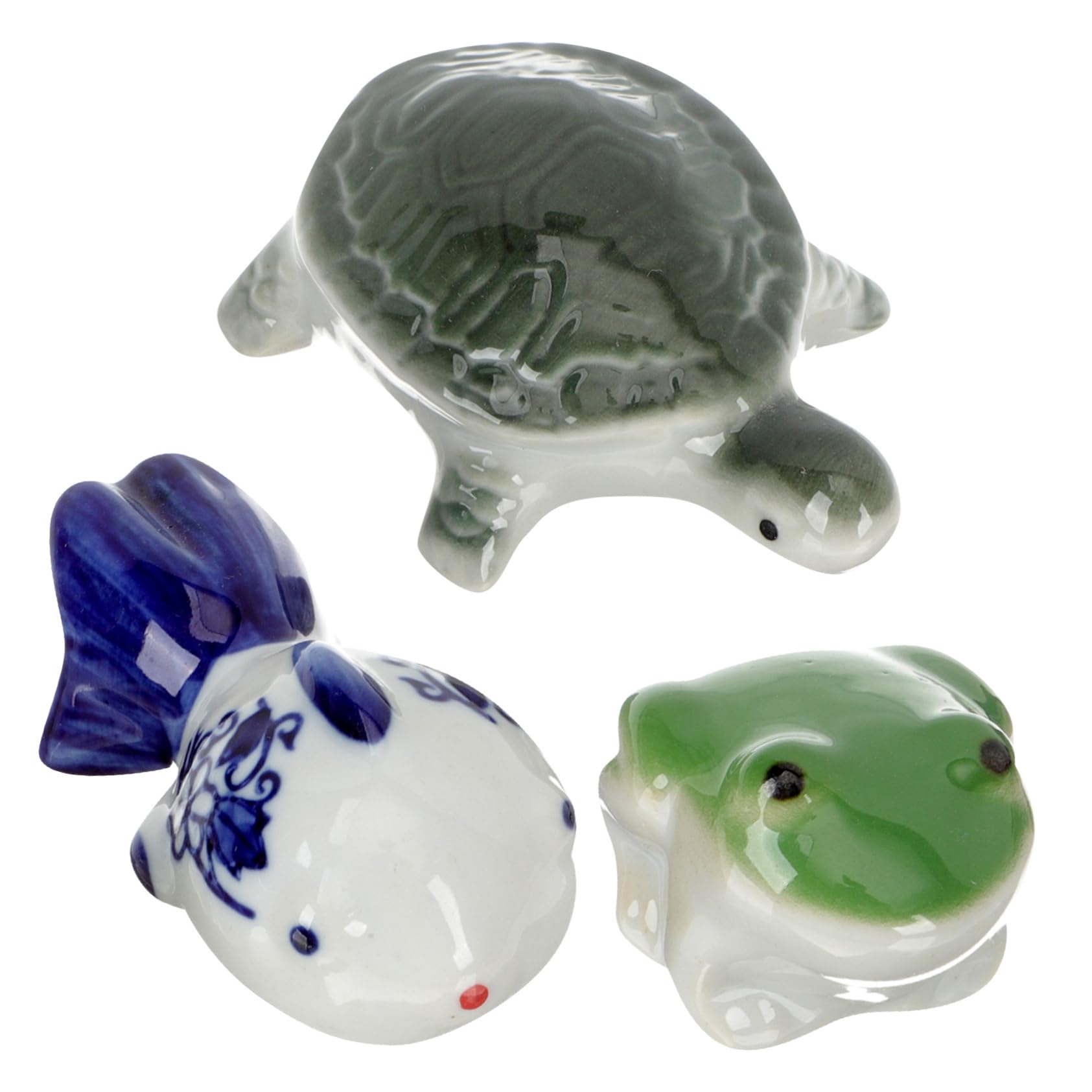 Sosoport 6stücke Keramische Aquarium Dekoration Schwimmende Tierfiguren Schildkröte Frosch Für Fischbecken Lebendige Unterwasser Deko Für Natürliches