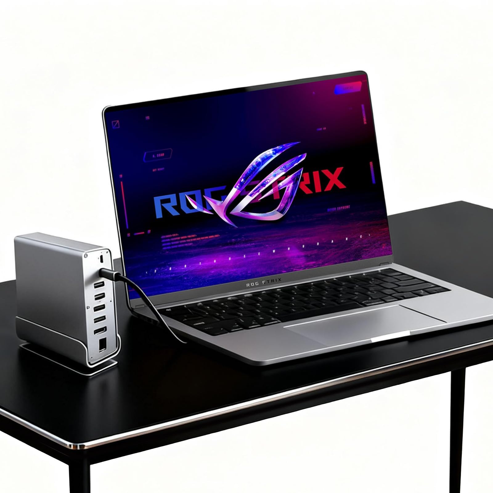 Docking Station for Asus ROG Strix Scar 18 16 17 15 Strix G16 G18 G17 G15 Gaming Laptop, 15-in-1 USB C with 360 ° Rotating Base, 2 * 4K HDMI and 1*DP,