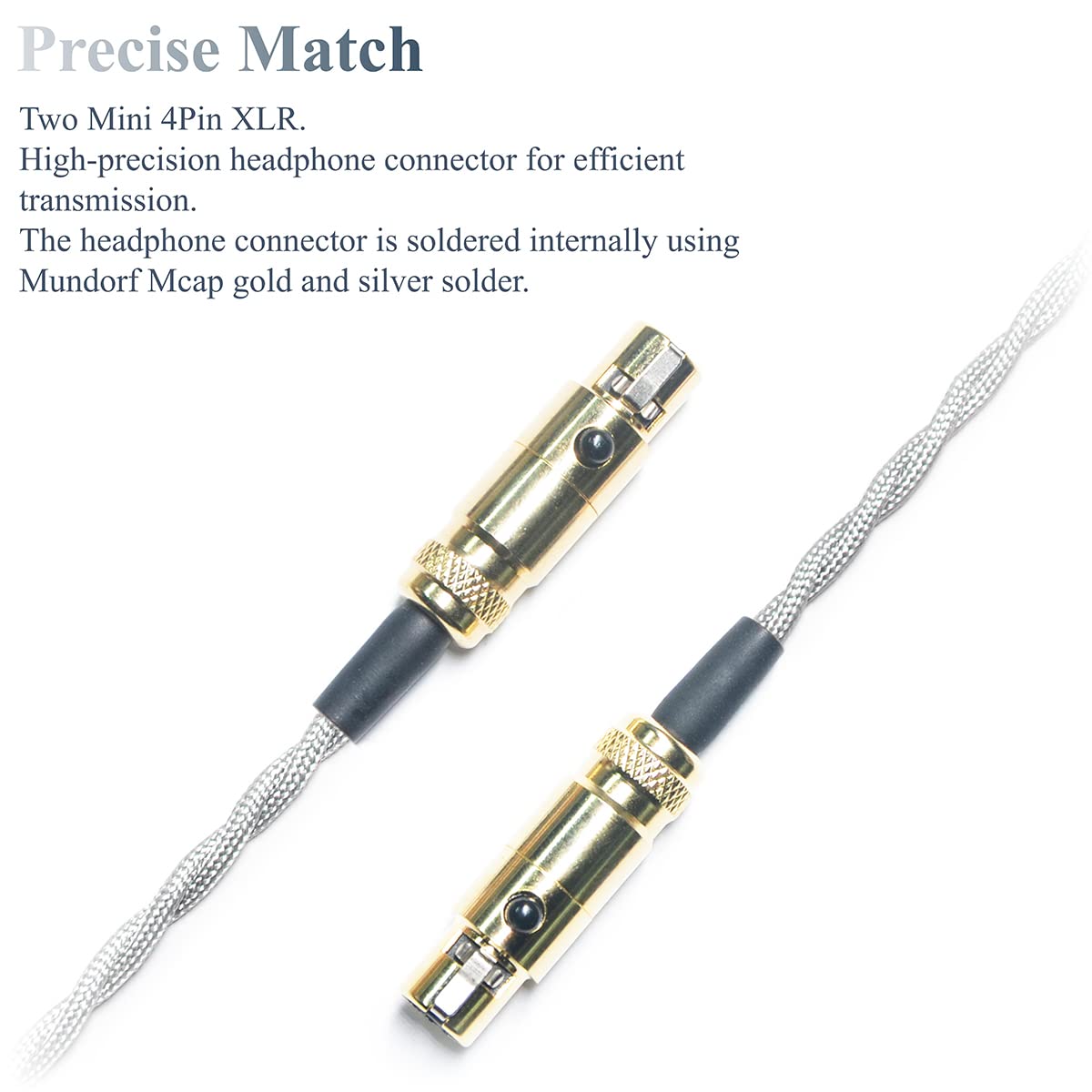 6N Single Crystal Silver Headphone Cable for Audeze LCD-X LCD-GX LCD-XC LCD-2 LCD-5 LCD-MX4 LCD-4z Elite Empyrean II 4Pin mini XLR 4.4mm Balanced Hi-Fi Headphone Audio Upgrade Cable (4.4mm Plug)