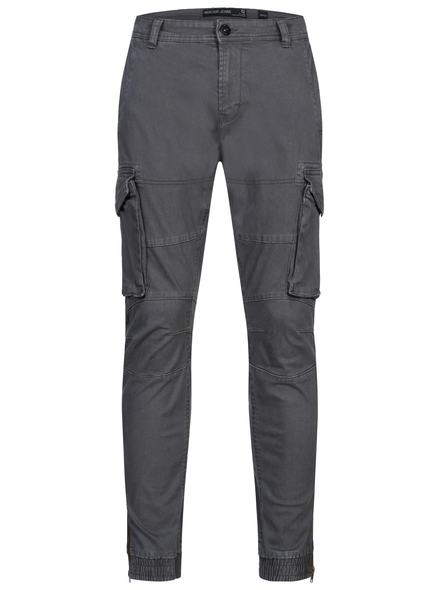 Indicode Hombres Alex Pantalón Cargo de algodón con 6 Bolsillos