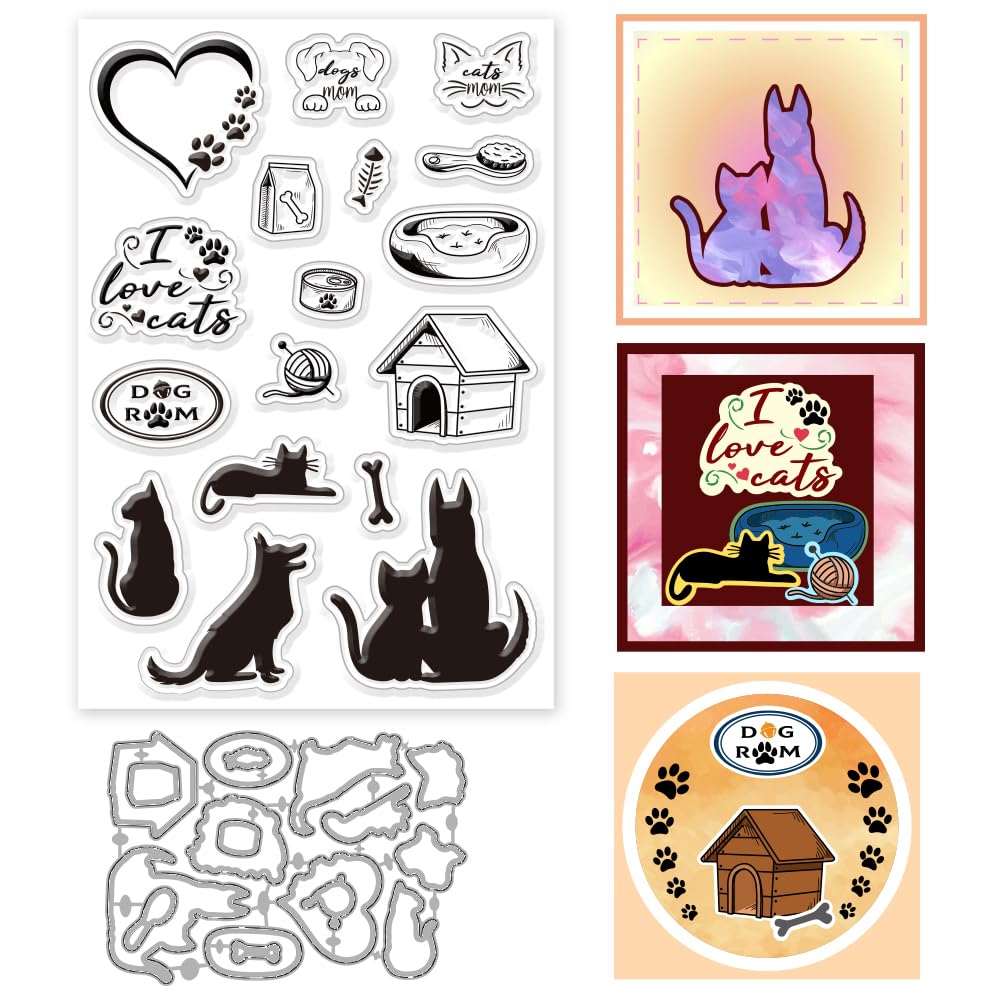 Cat Frame Dies Cuts Metal Cat Cutting Dies Card Making Cutting Dies
