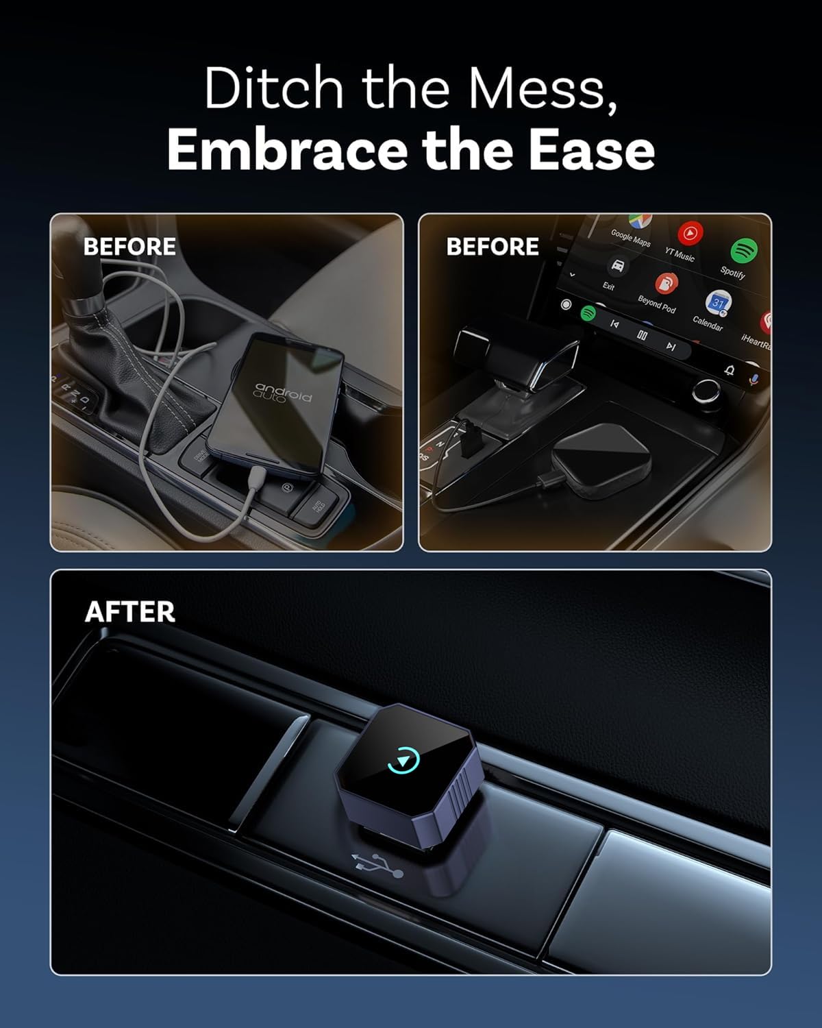 2026 Wireless CarPlay for iPhone, 2-in-1 Plug and Play Converts Wired to Wireless CarPlay Android Auto, Fast Auto-Connect, Zero Latency, Car Multichannel Amplifiers — view 5