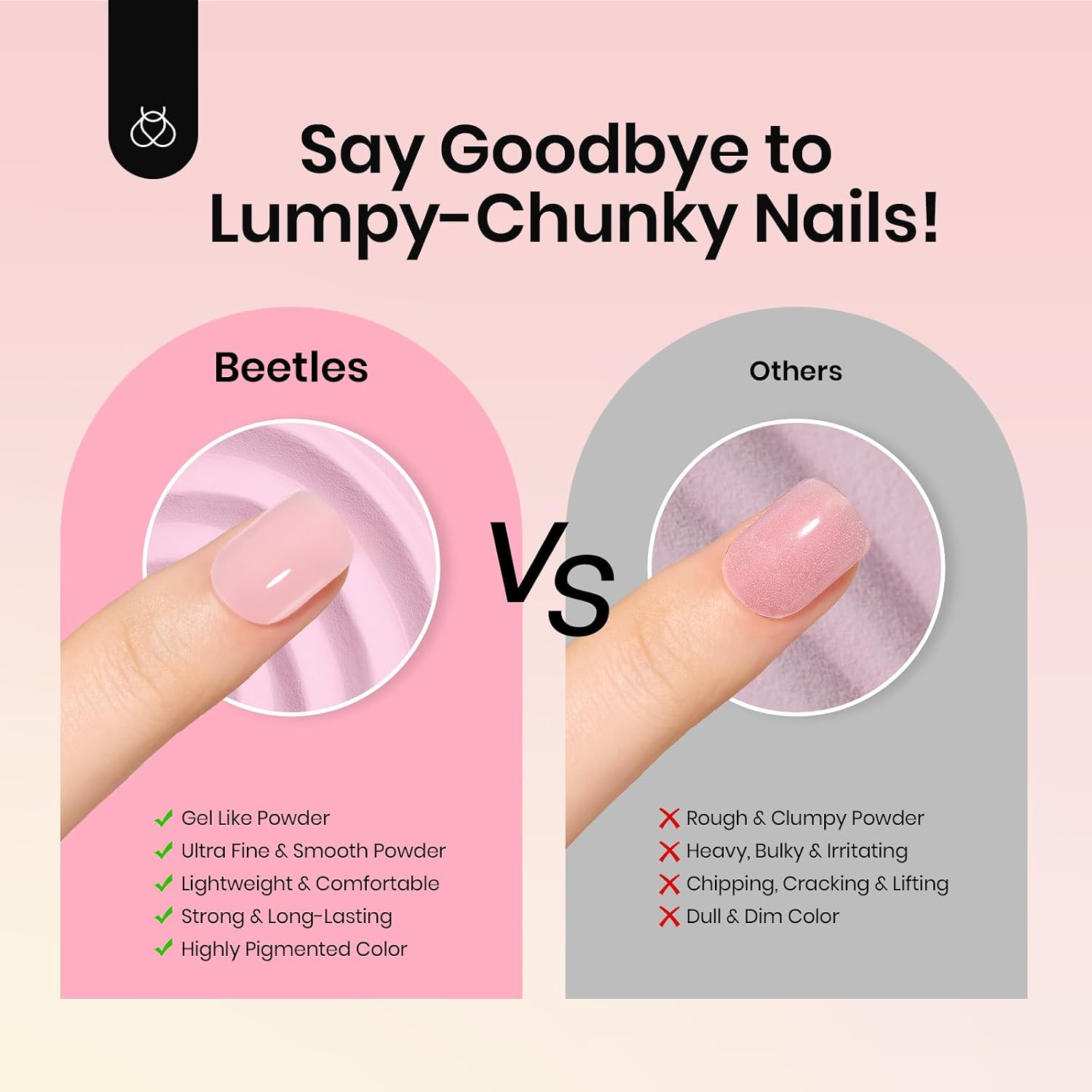 Beetles Dip Powder Set, 6 Colors Jelly Pink Nude Milky Translucent Powder Dipping Set for All Seasons, Summer Starter Manicure DIY Art at Home, No Need Nail Lamp Cured Gifts for Women