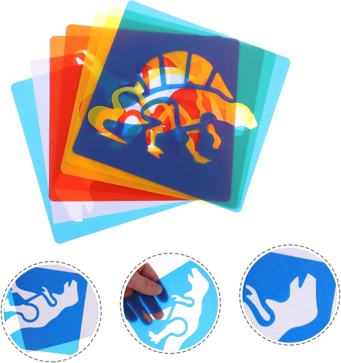 30pcs Boys and Girls's Dinosaur Drawing Supplies of Reusable Stencils Creative Painting Crafts for Boys and Girls