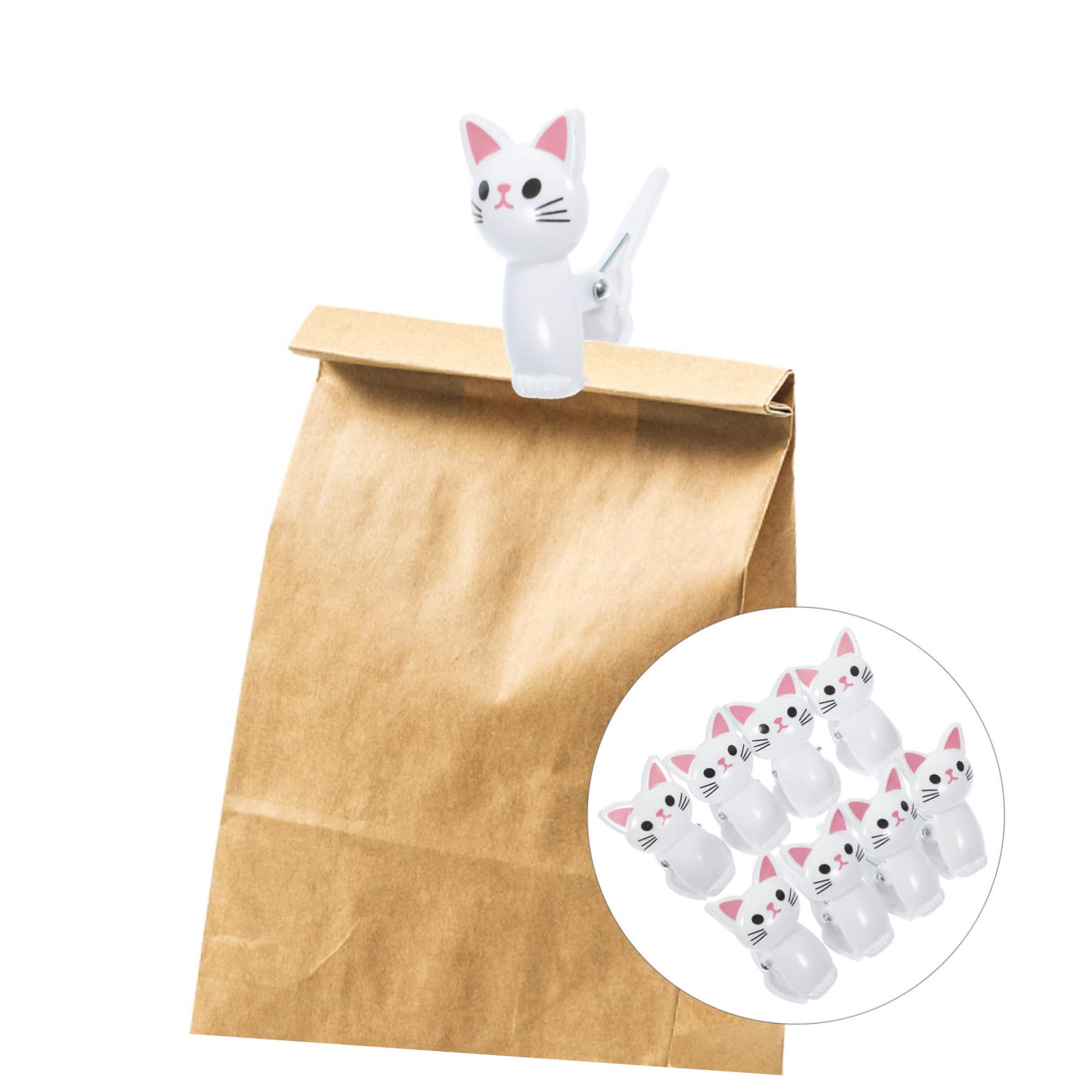 Holibanna 8Pcs Cute Cat Clips Reusable Sealing Clips for Food Bags Snack Bags and Decorative Use Bag Sealers for Chips Photos and More Compact and Lightweight