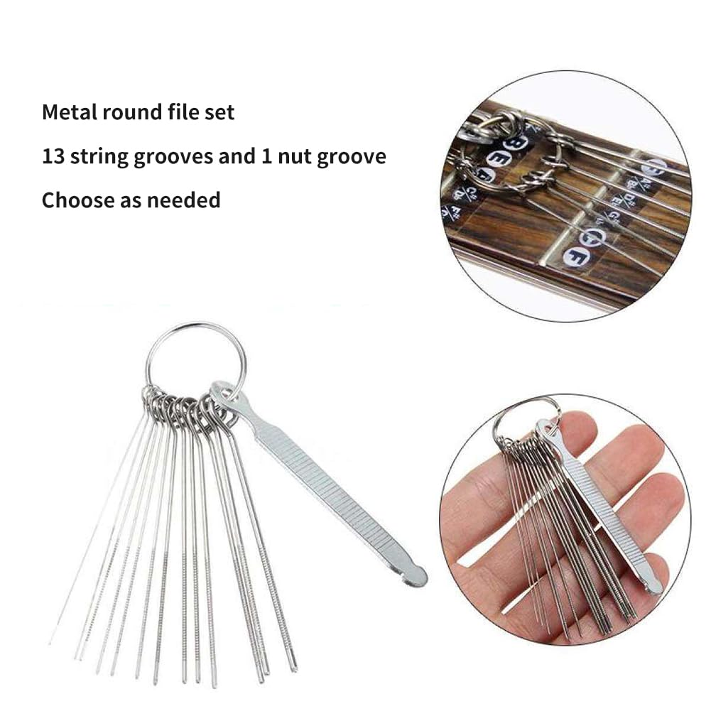 Lima Per Capotasto Chitarra - Set 3 File Acciaio Inossidabile Per Regolazione Tasti | Per Liutai