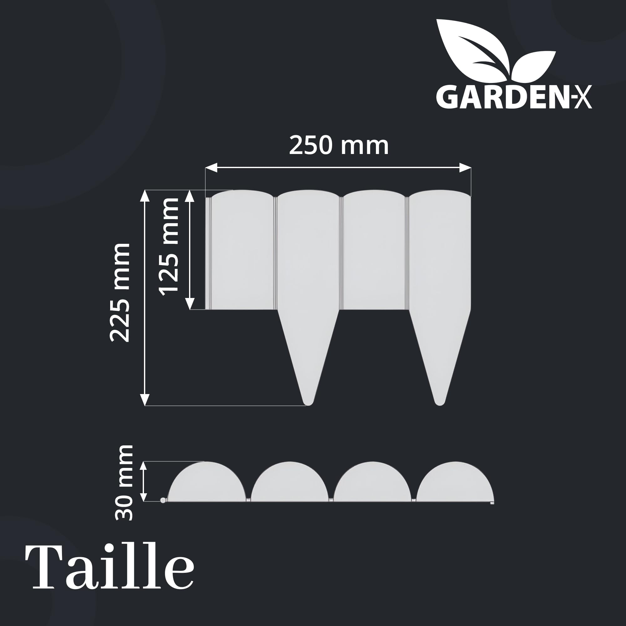 Bordure De Jardin En Palissade Imitation Bois Vert – 2,5 M GARDENIX, Flexible Et Robuste