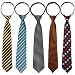 kilofly Pre-tied Adjustable Zipper Tie Kids Boys Baby Necktie Value Set of 5
