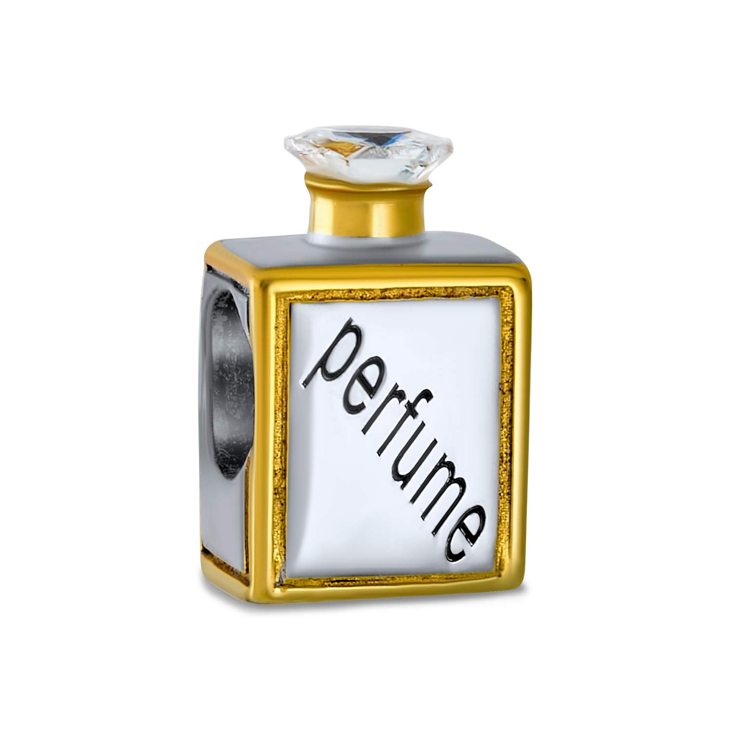 Botella de perfume de plata esterlina .925 con oro 14K de diseño exclusivo 5