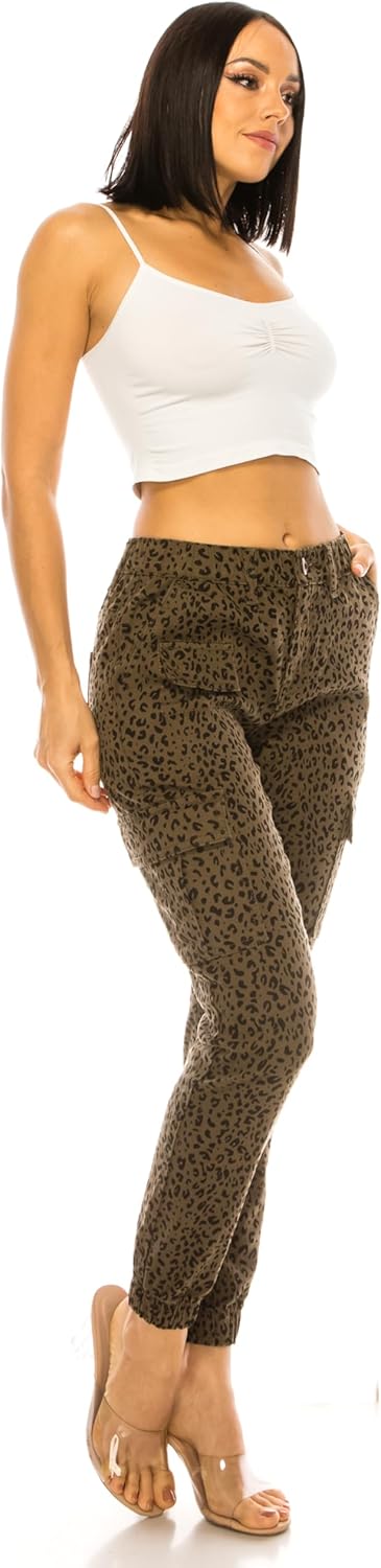 Double Denim January 5th High Waisted Cargo Joggers Pants for Women – Baggy Fleece-Lined Sweatpants with Pockets Streetwear