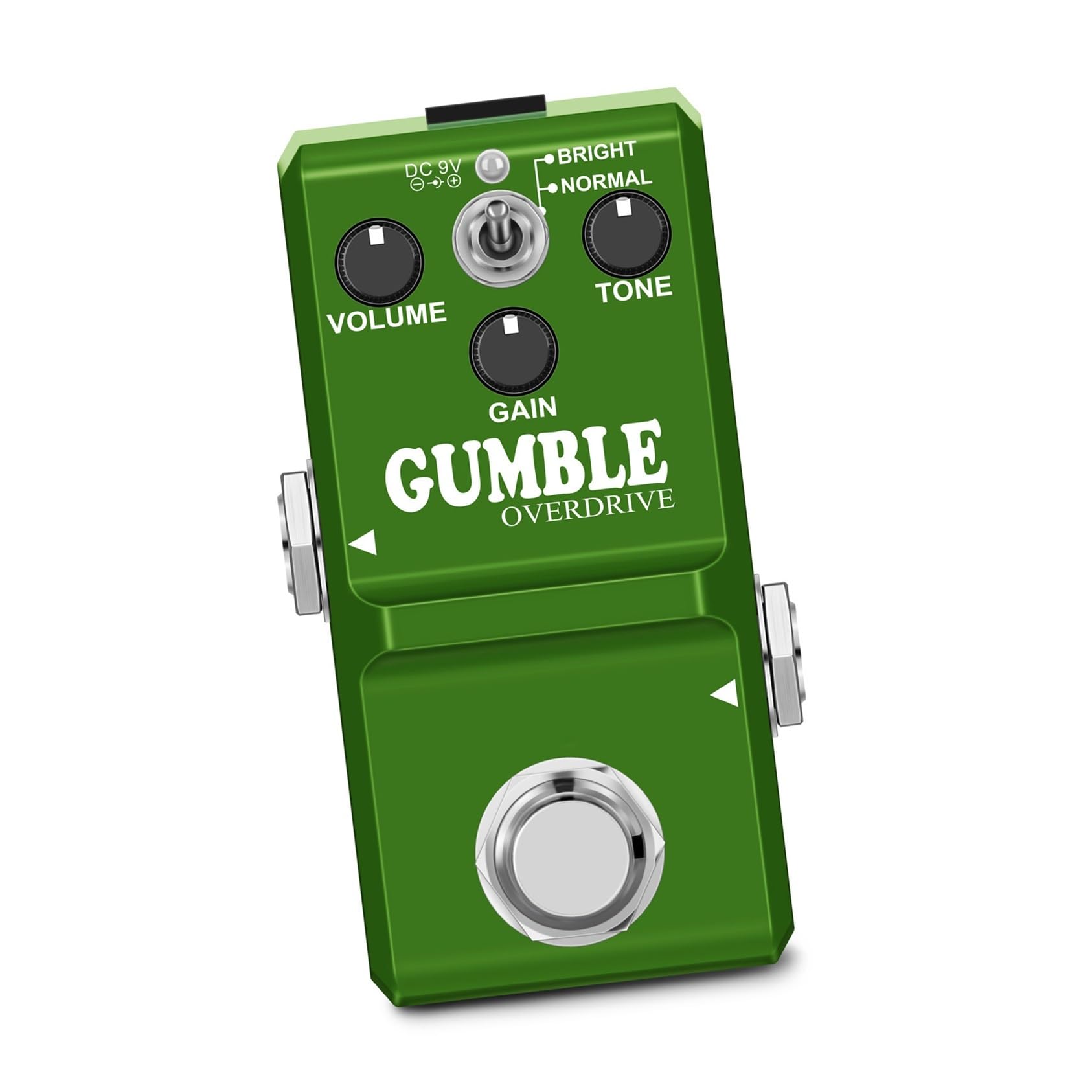 Efekty Pedałowe Gitary Elektrycznej Overdrive Distortion Delay Chorus Vibrato Reverb Ciemnozielony