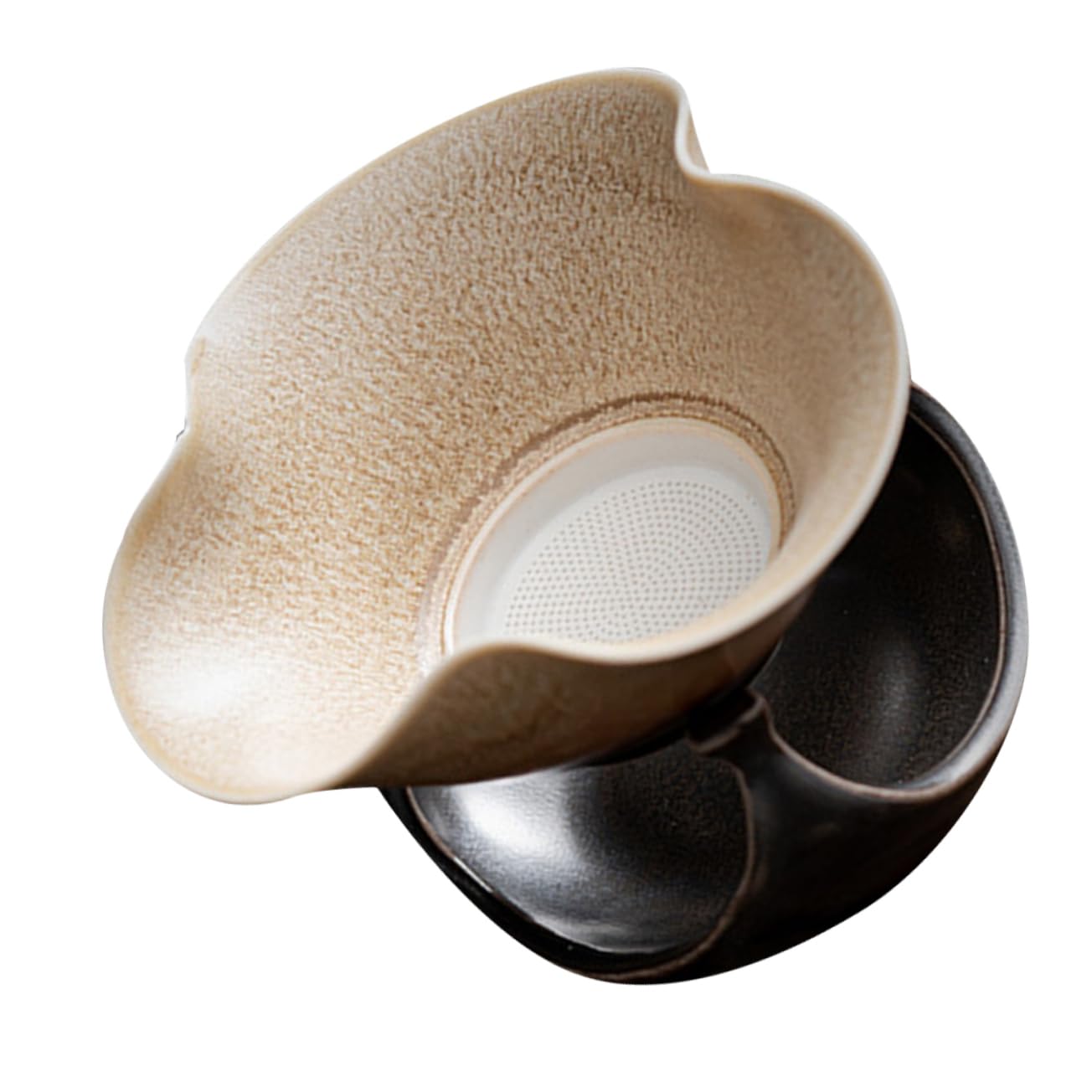 STOBAZA Handmade Ceramic Tea Strainer Long Handled Tea Residue Infuser Strainer Handle Tools