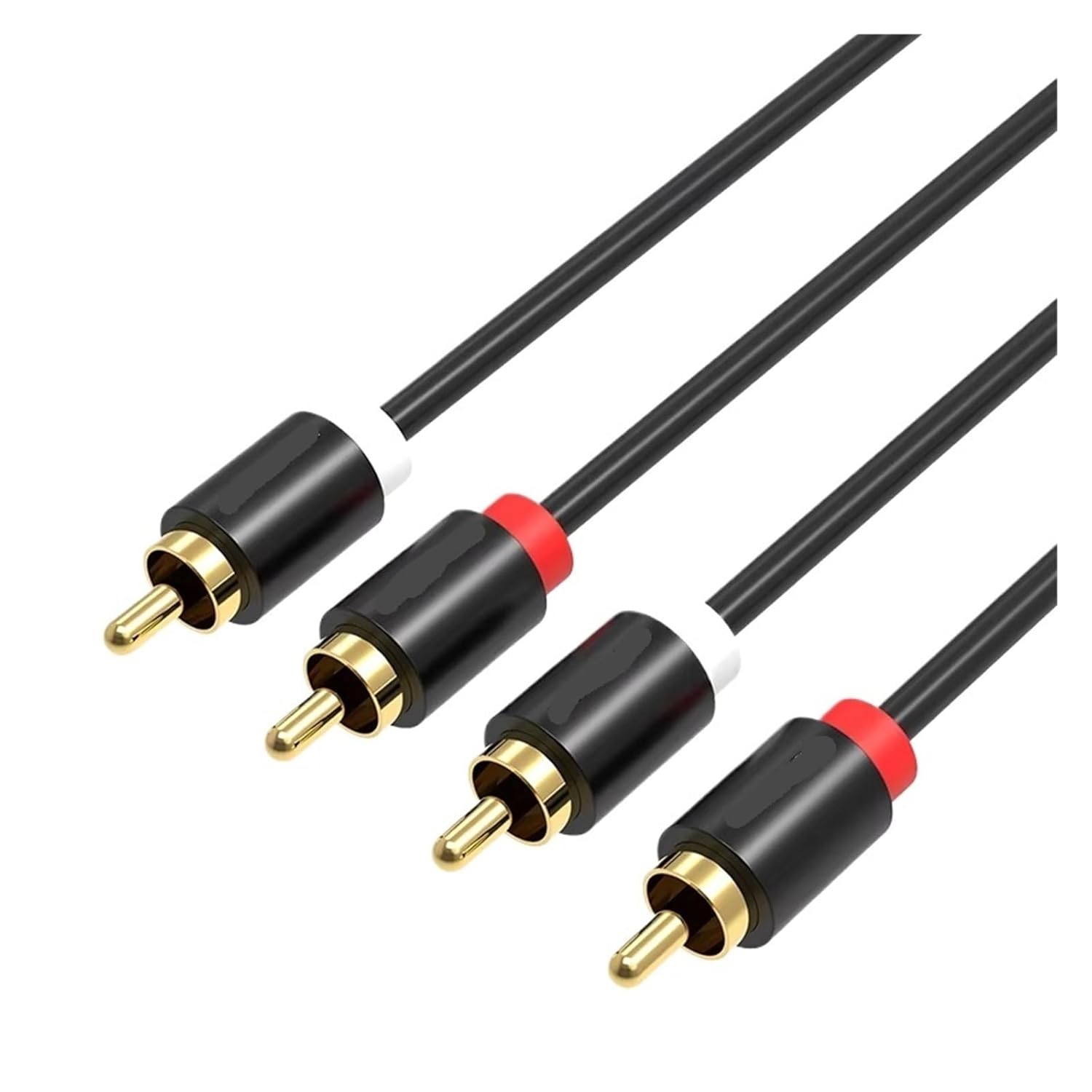 2 R/CA to Cable Male Aux for Home Theater DVD Soundbox 1m 2m 300cm 5m Plated Cord(Metal Shell,2m)