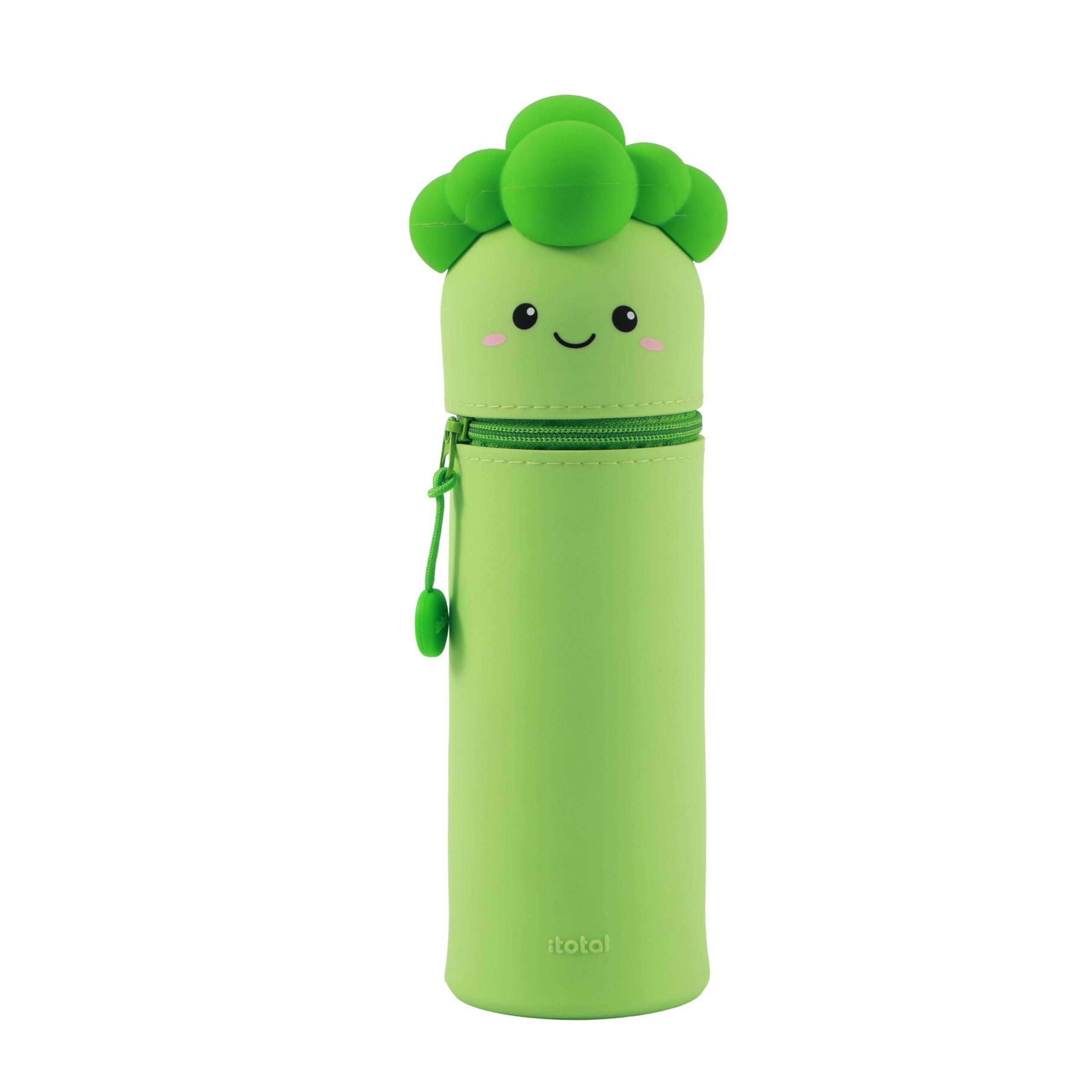 I-TOTAL - Soft Silicone Pencil Case for School, Extendable with Shaped Shape, Benny Broccoli, Kawaii โ image 1