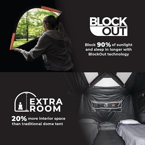 Miniatura 3 de CORE Blackout 6 Person & 9 Person Dome Tent  Best Car Camping Outdoor Family Camp Tent  Included Storage Pockets for Camping Accessories  Portable